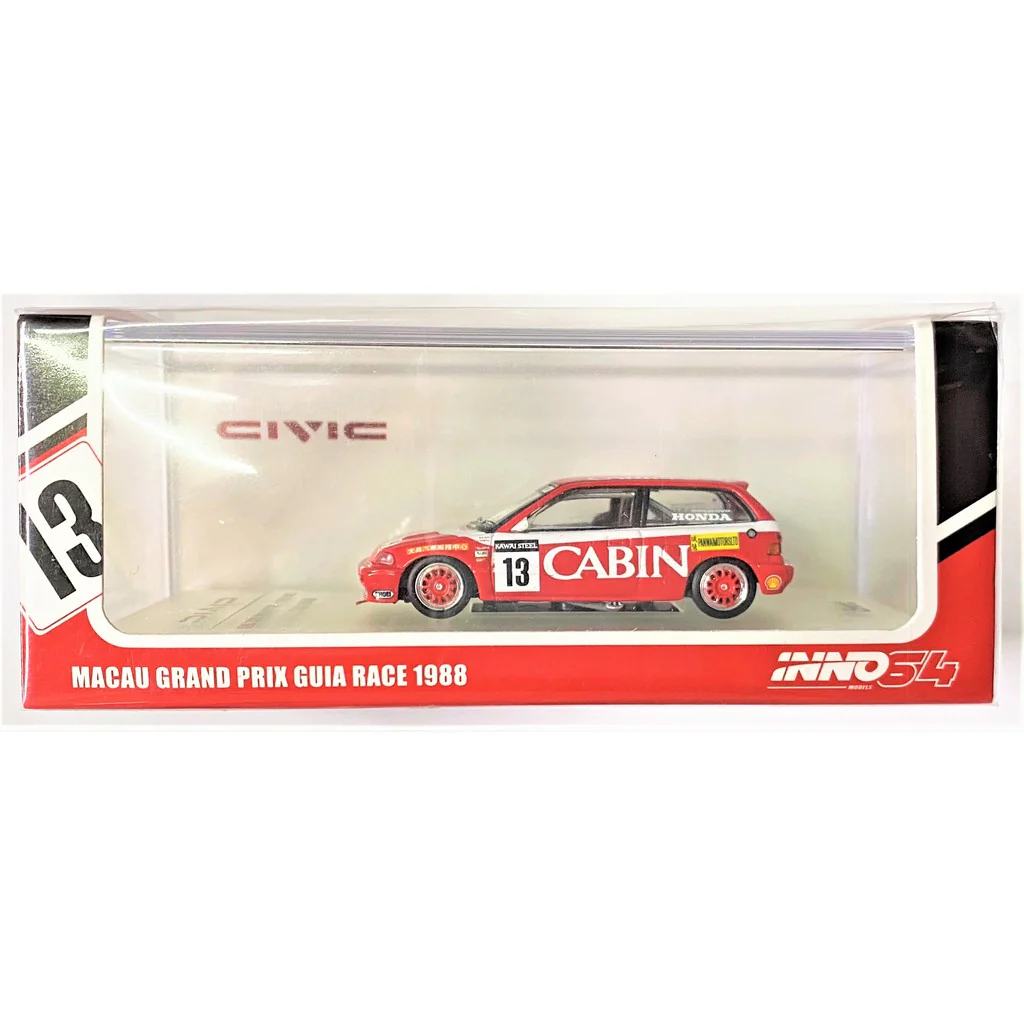 INNO64 1/64 Honda Civic EF3 Gr.A #13 Cabin Macau Guia Race 1988 - Image 4
