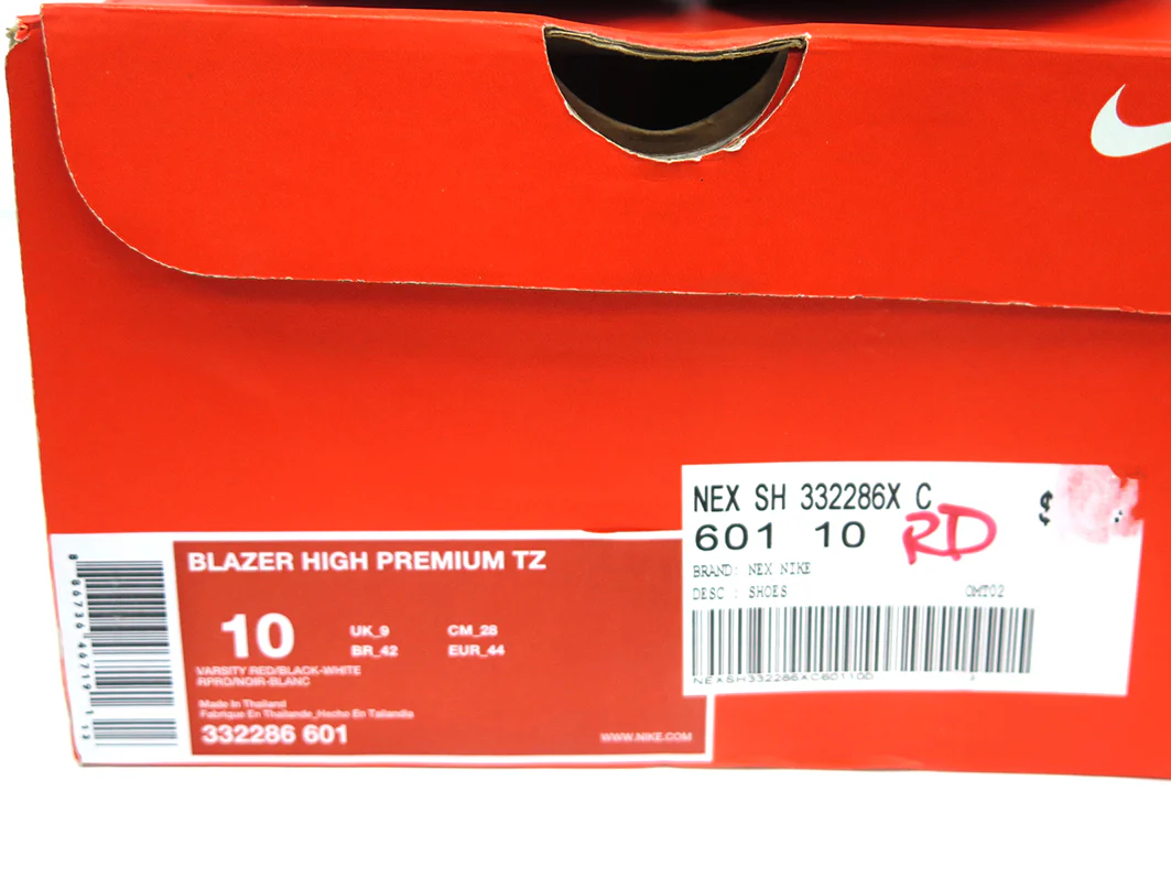 NIKE X STUSSY X NEIGHBORHOOD X NIKE BLAZER HIGH PREMIUM TZ RED US10 - Image 4